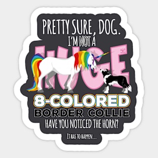 Unicorn neets Border Collie Sticker